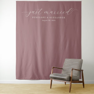 Tenture Calligraphie Mauve Élégant Juste Mariés