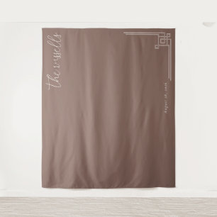 Tenture Calligraphie minimaliste marron élégante