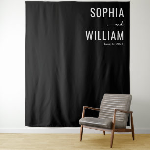 Tenture Calligraphie minimaliste noire sophistiquée
