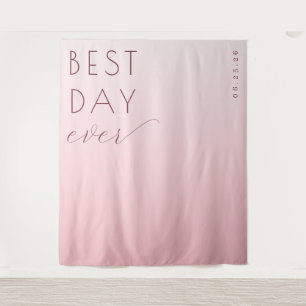 Tenture Calligraphie minimaliste rose joyeuse