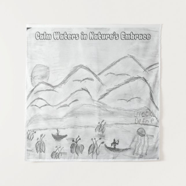 Tenture 'Calm Waters in  Nature's Embrace' Tapestry (Devant)