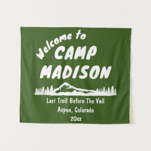 Tenture Camp Bachelorette Bach Mountain Camping Prop Sign