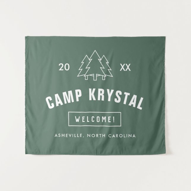 Tenture Camp personnalisé Bachelorette (Devant (Horizontal))