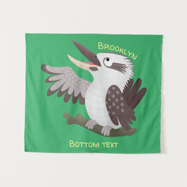 Tenture Caricature de kookaburra drôle et drôle (Devant (Horizontal))