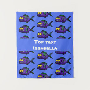 Tenture Caricature de poisson de Piranha