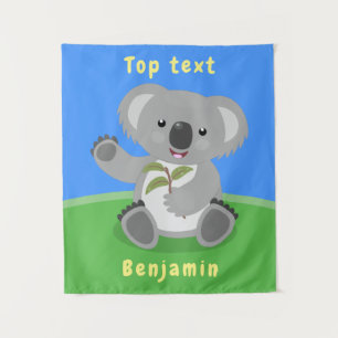 Tenture Caricature joyeux koala agitant