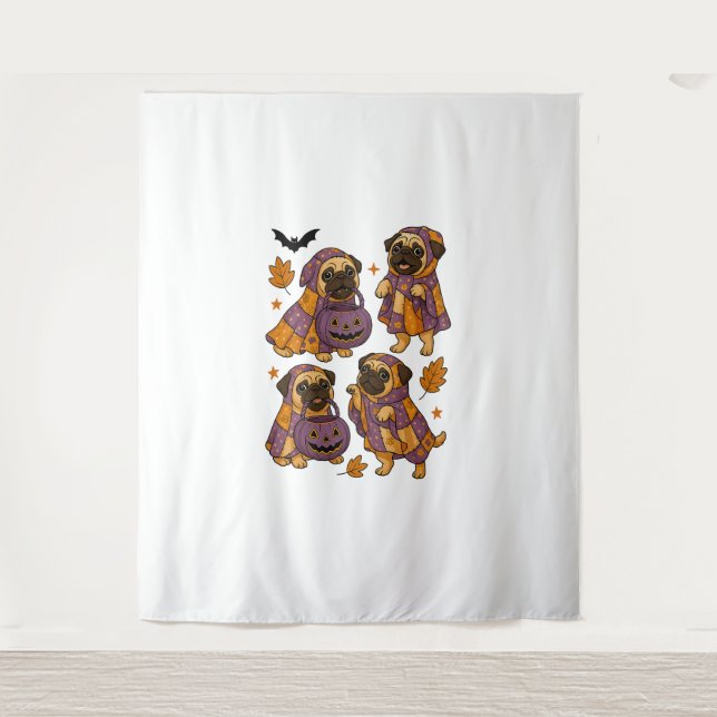 Tenture Carlin Chien Fantôme Halloween Éffrayant (Devant)