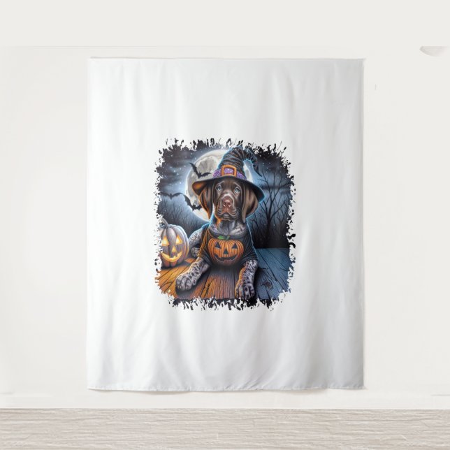 Tenture Carré d'Halloween Pointer Dog (Devant)