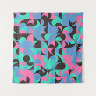 Tenture Carreaux vintages Neon Rose Green