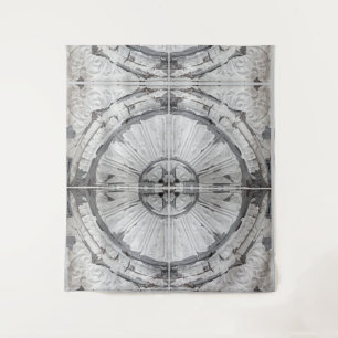 Tenture Carrelage circulaire de plafond blanc antique