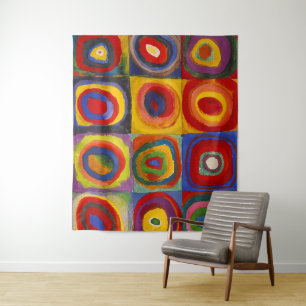 Tenture Carrés avec cercles concentriques Kandinsky