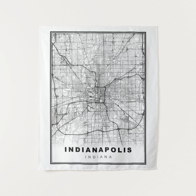 Tenture Carte d'Indianapolis (Devant)