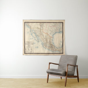 Tenture Carte du Mexique et du Texas