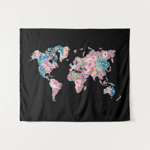 Tenture Carte Floral World
