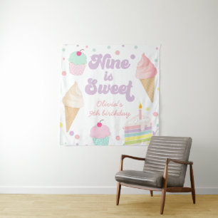 Tenture Carte glacée et gâteau Neuf est le signe du 9ème a