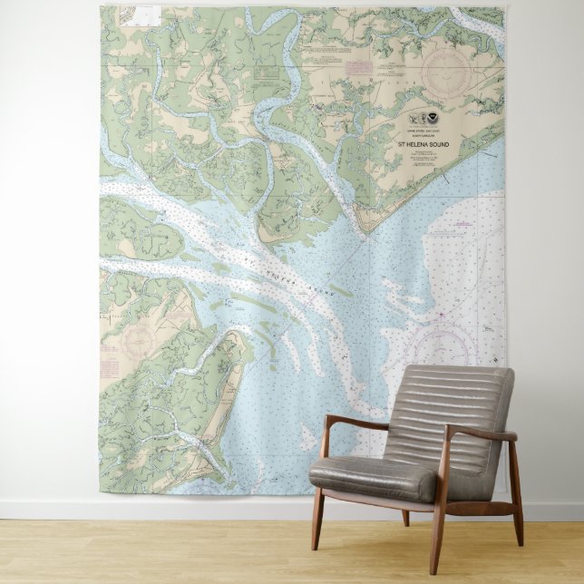 Tenture Carte marine du détroit de Sainte-Hélène 11517 (En situation)