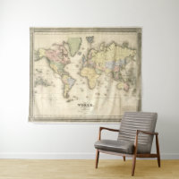 Carte vintage du monde (1840)