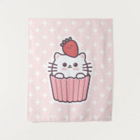 Carton de Cupcake aux fraises Cute Kawaii