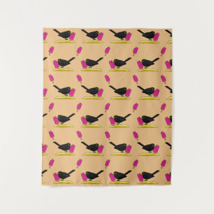 Tenture Cartoon Blackbird Manger Un Motif De Crème Glaciai