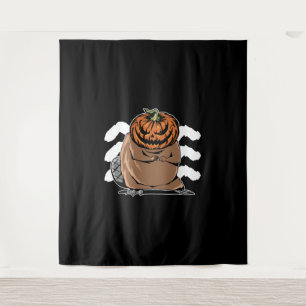 Tenture Castor Avec Une Tête Citrouille - Castor Halloween