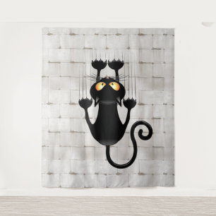 Tenture Cat Falling down fun dessin personnage