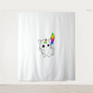 Tenture Caticorn Tshirt Unicorn Chat Chemise arc-en-ciel F