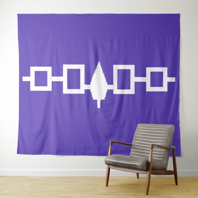 Tenture Ceinture en wampum du drapeau iroquois (En situation (horizontale))