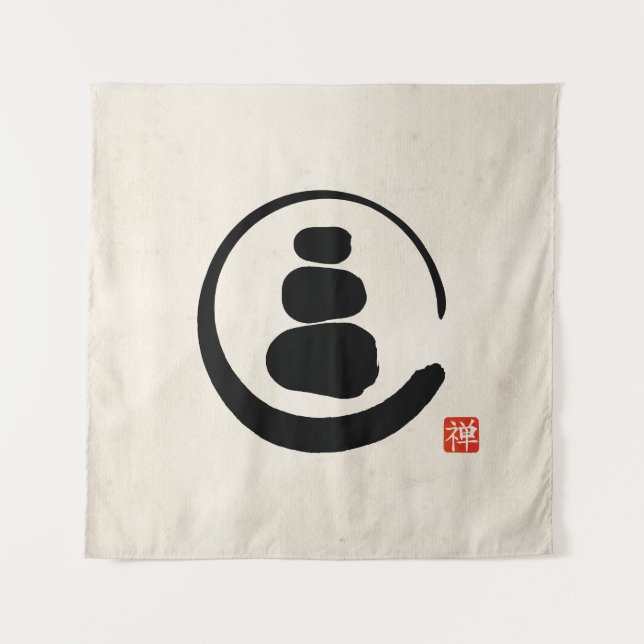 Tenture Cercle Zen Enzo et pierres Zen (Devant)