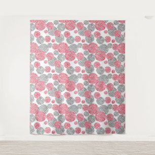 Tenture Cercles avec imprimé léopard gris et rouge