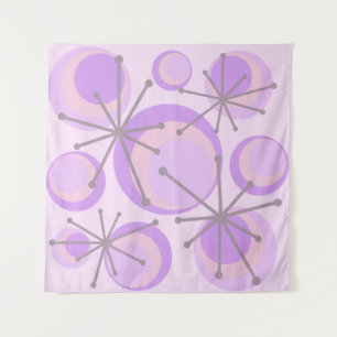 Tenture Cercles du milieu du siècle Starburts Lavender