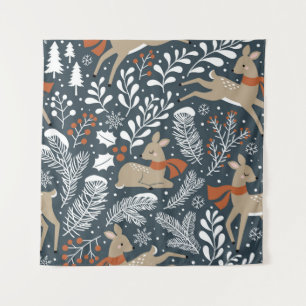 Tenture Cerf de Noël Vintage, design festif