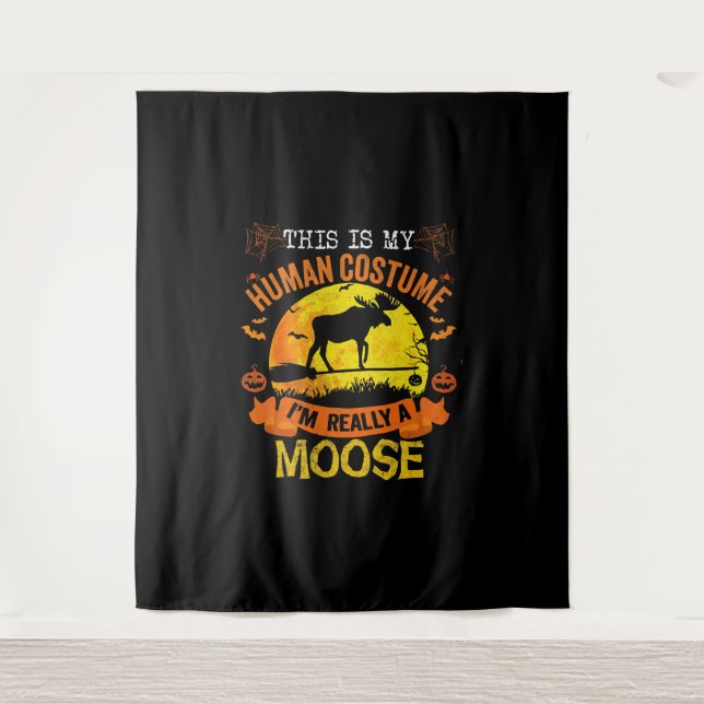 Tenture cerf d'halloween (Devant)