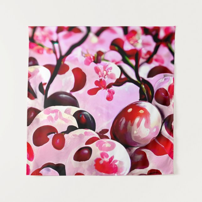 Tenture Cerises Abstraites (Devant)