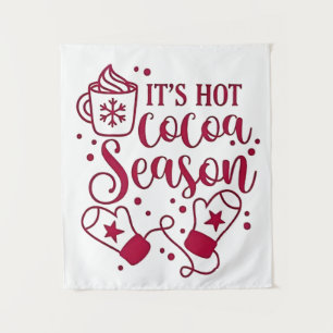Tenture C'est la saison du chocolat chaud Cacoa Noël