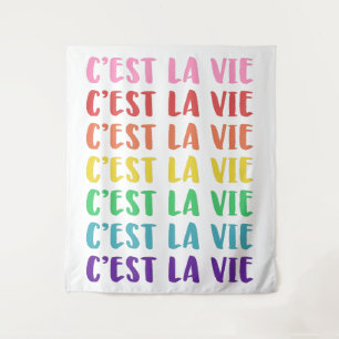 Tenture C'est La Vie French Dire en arc-en-ciel