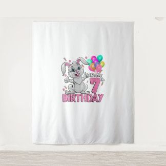 Tenture C'est mon anniversaire de 7 ans Lapin 7e anniversa