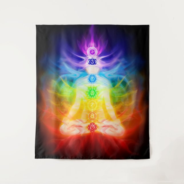 Tenture Chakras d'énergie brillante de l'art ésotérique du (Devant)