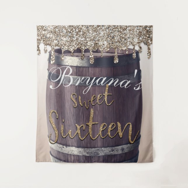 Tenture Champagne Gold Parties scintillant Drip Glam Sweet (Devant)