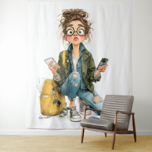 Tenture Chaos Whimsical Tech-Overload Girl