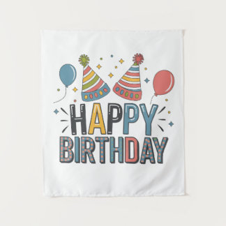 Tenture Chapeaux de fête d'anniversaire joyeux