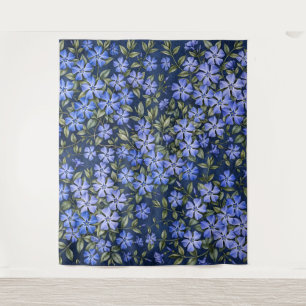 Tenture Charmantes fleurs de pervenche dispersées bleu pro