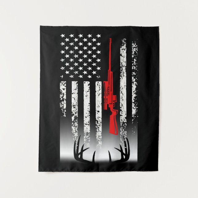 Tenture Chasse au cerf Chasse au drapeau américain (Devant)