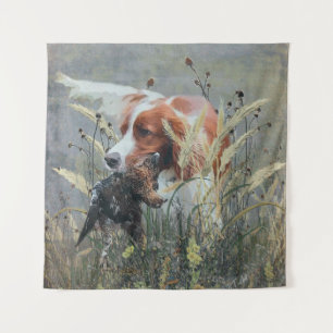 Tenture Chasse avec Epagneul Breton