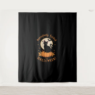 Tenture Chat Citrouille Chat Fancy Cute Pawsitive Excitée