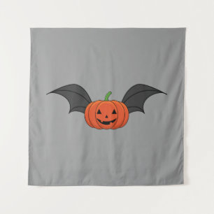 Tenture Chat Citrouille d'Halloween