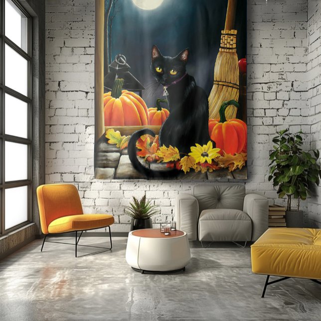 Tenture Chat d'Halloween noir (Créateur téléchargé)