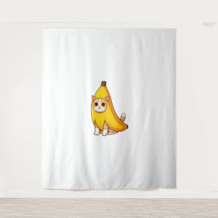 Tenture Chat en costume de banane