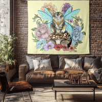 Chat féerique tabby pastel fantaisiste floral