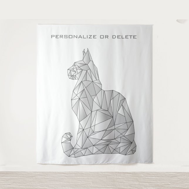 Tenture Chat géométrique moderne minimal mignon Abstrait T (Devant)