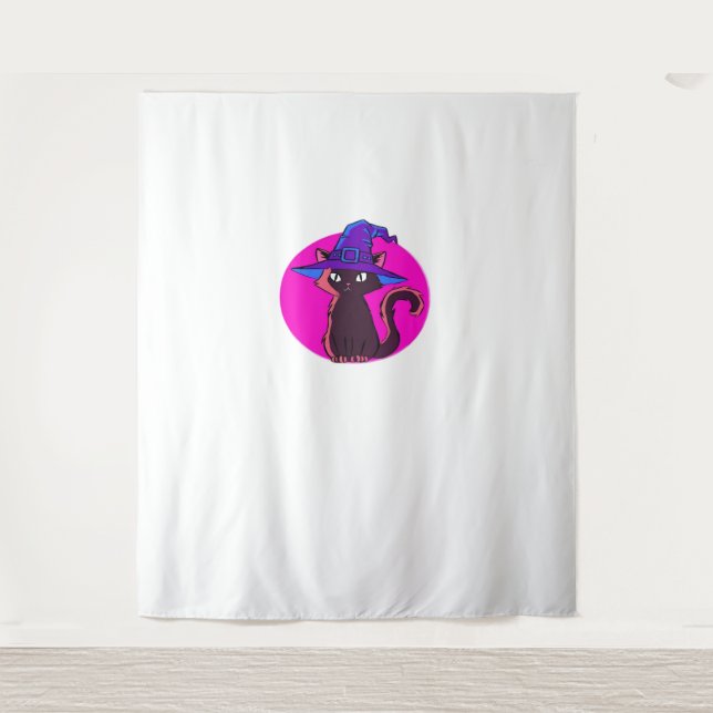 Tenture Chat Halloween Cute T-Shirt surdimensionné (Devant)